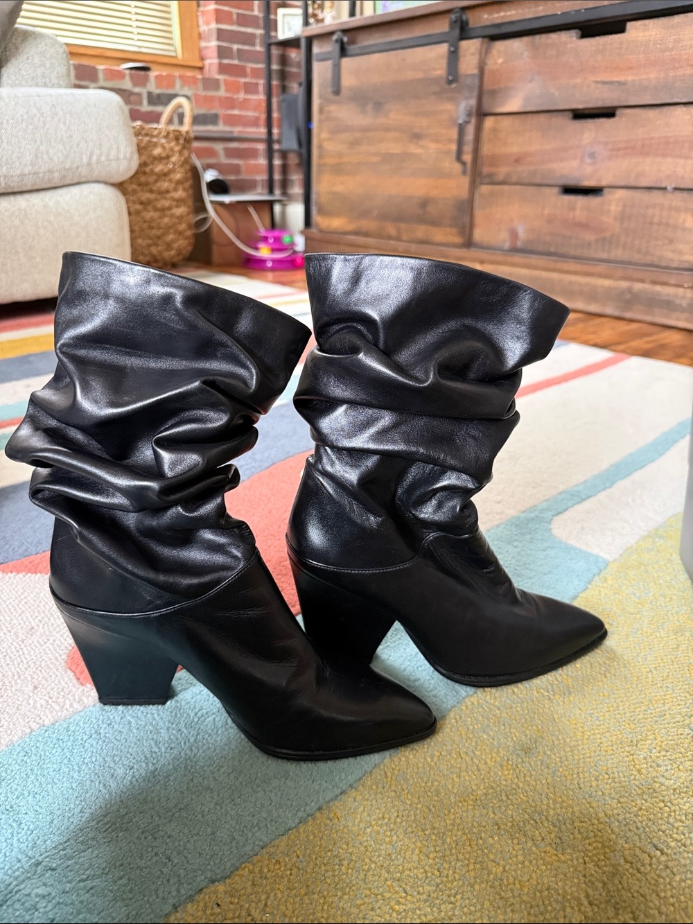 Stuart Weitzman Black Leather Booties Size 6